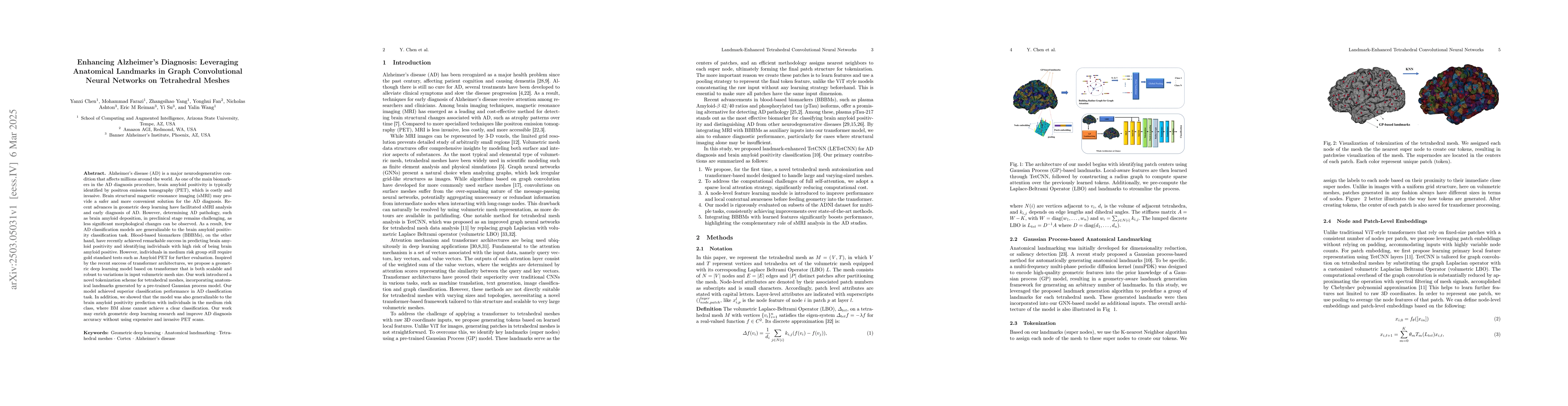 Thumbnail for Enhancing Alzheimer's Diagnosis: Leveraging Anatomical Landmarks in
  Graph Convolutional Neural Networks on Tetrahedral Meshes