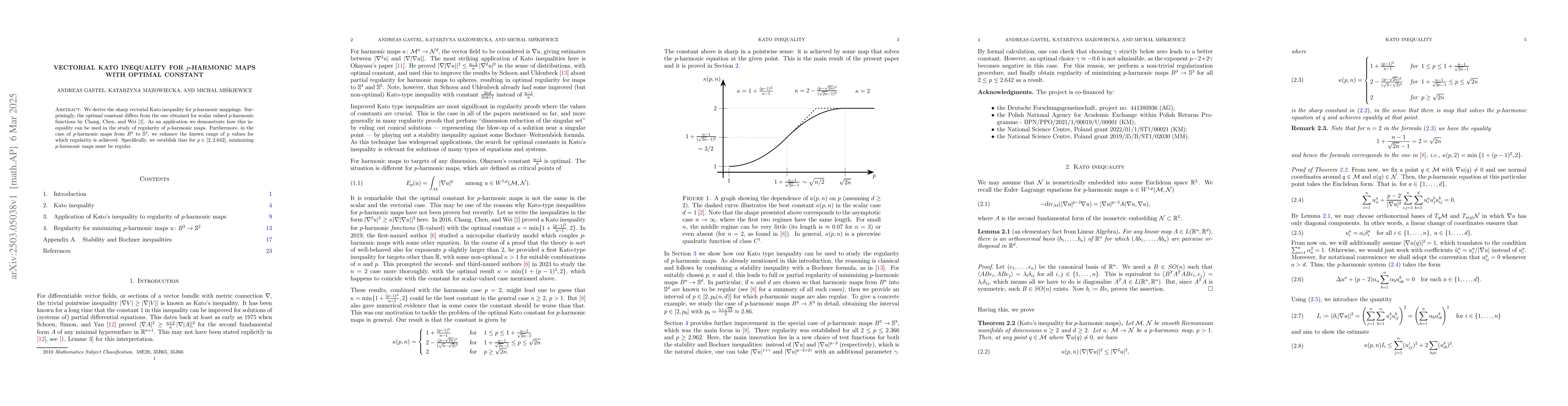 Thumbnail for Vectorial Kato inequality for $p$-harmonic maps with optimal constant