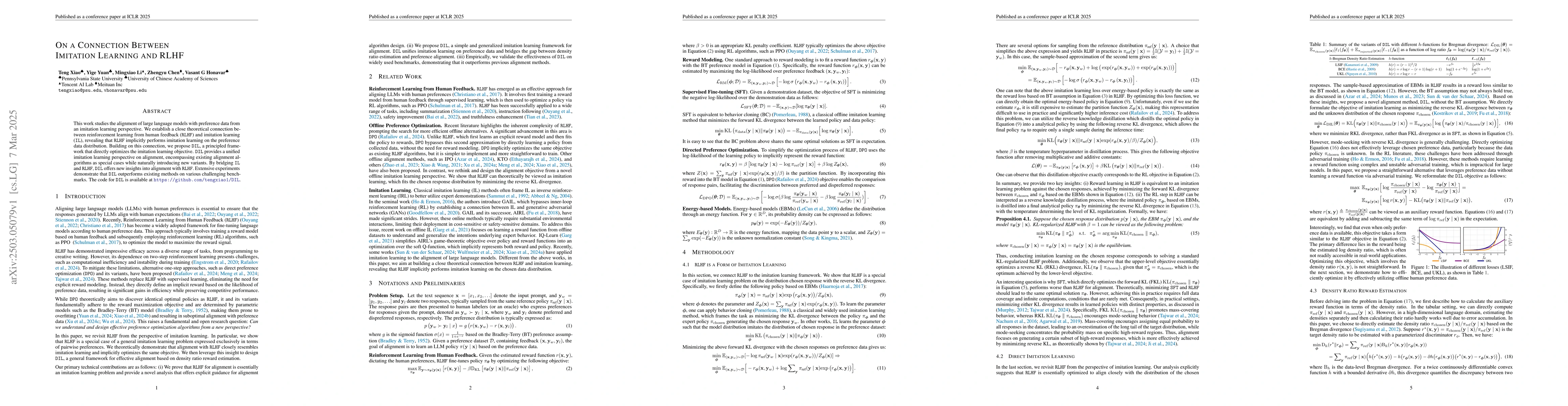 Thumbnail for On a Connection Between Imitation Learning and RLHF
