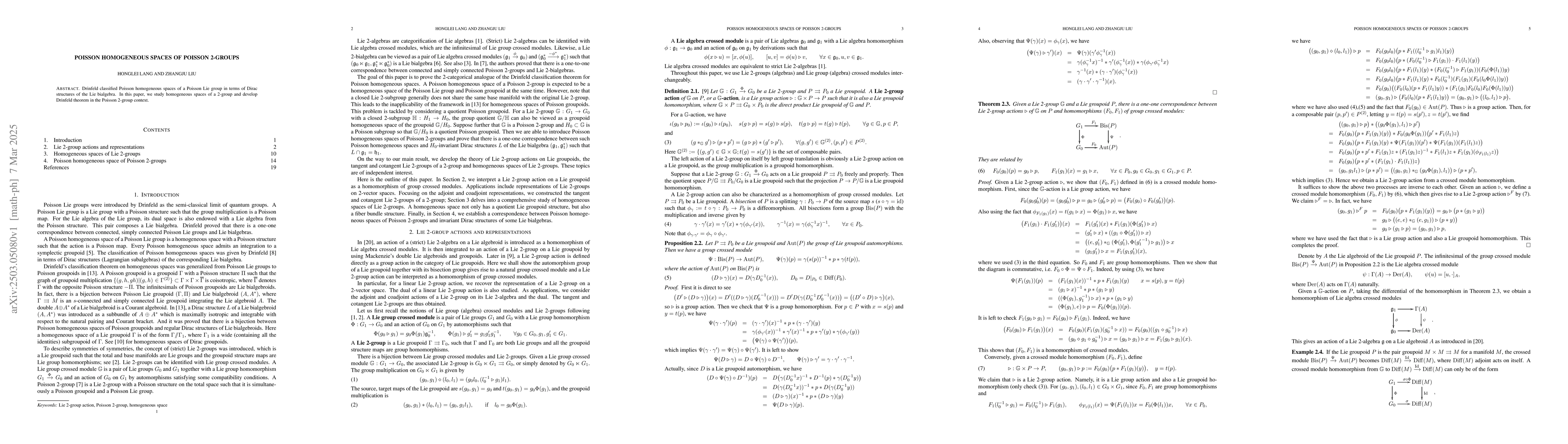 Thumbnail for Poisson homogeneous spaces of Poisson 2-groups