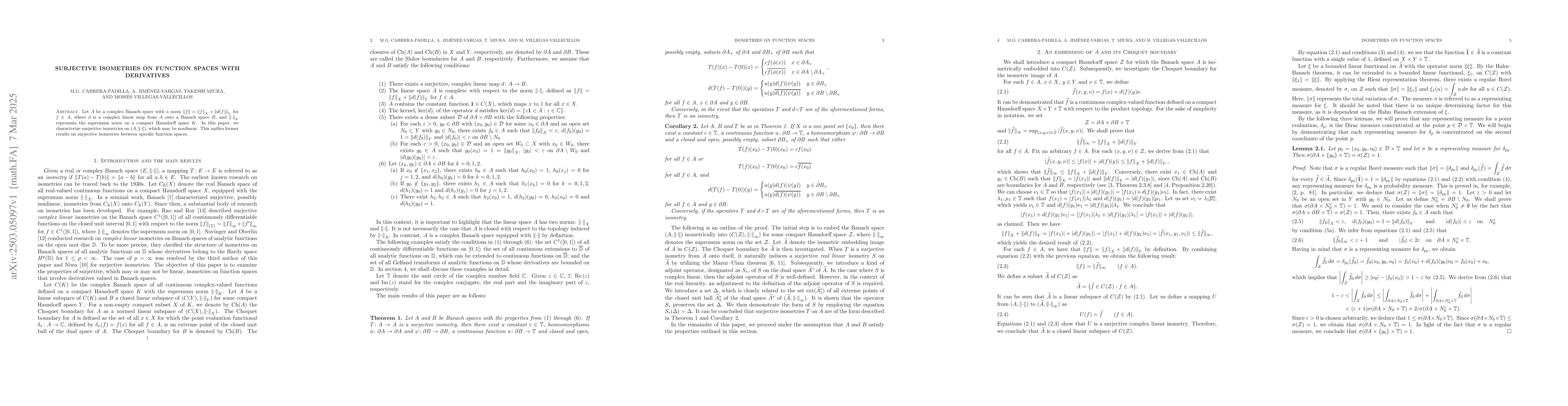 Thumbnail for Surjective isometries on function spaces with derivatives