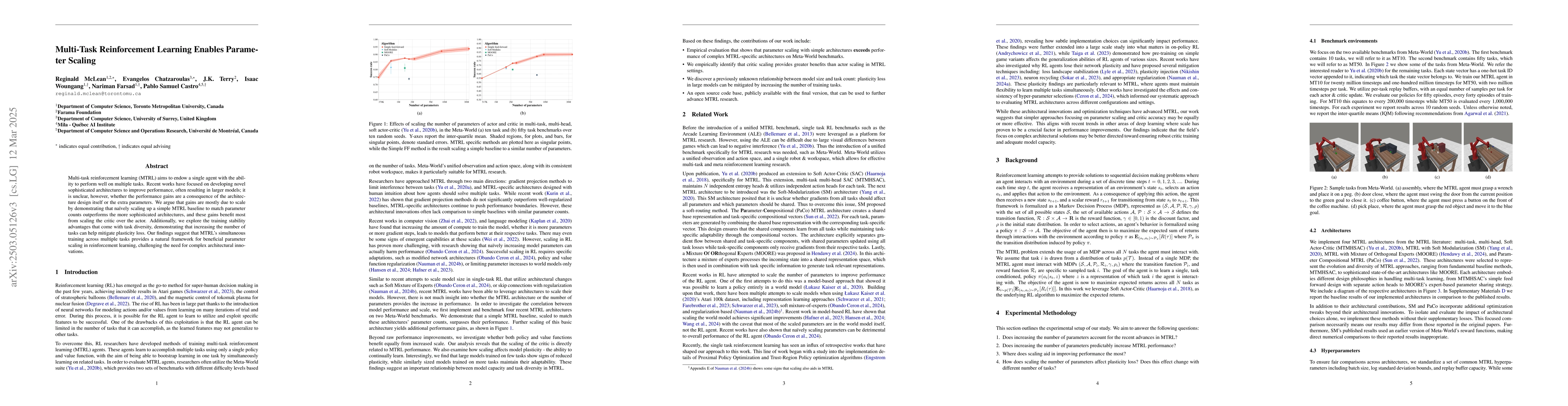 Thumbnail for Multi-Task Reinforcement Learning Enables Parameter Scaling