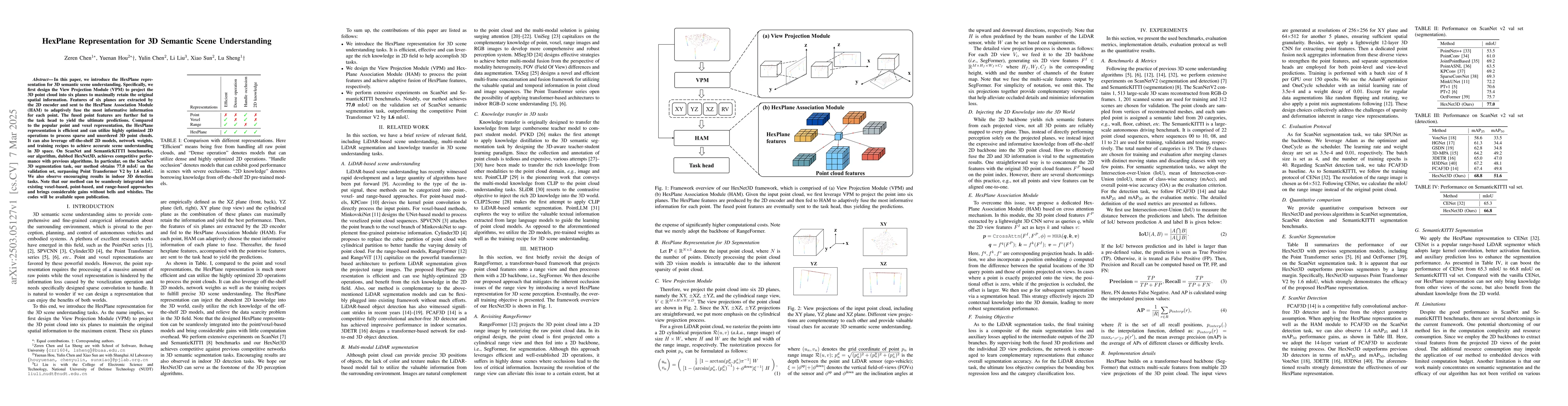 Thumbnail for HexPlane Representation for 3D Semantic Scene Understanding