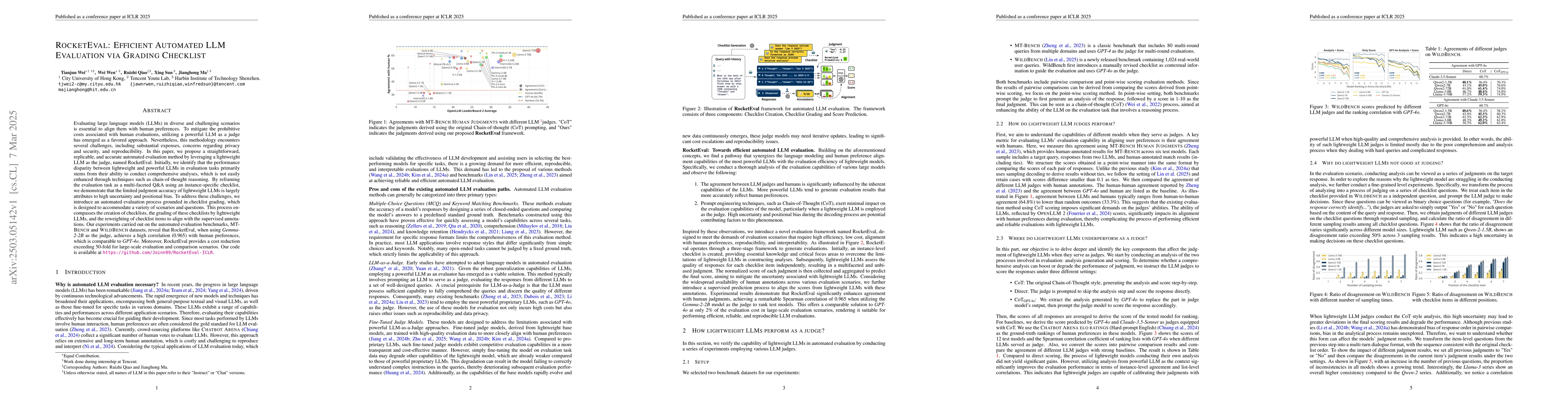 Thumbnail for RocketEval: Efficient Automated LLM Evaluation via Grading Checklist