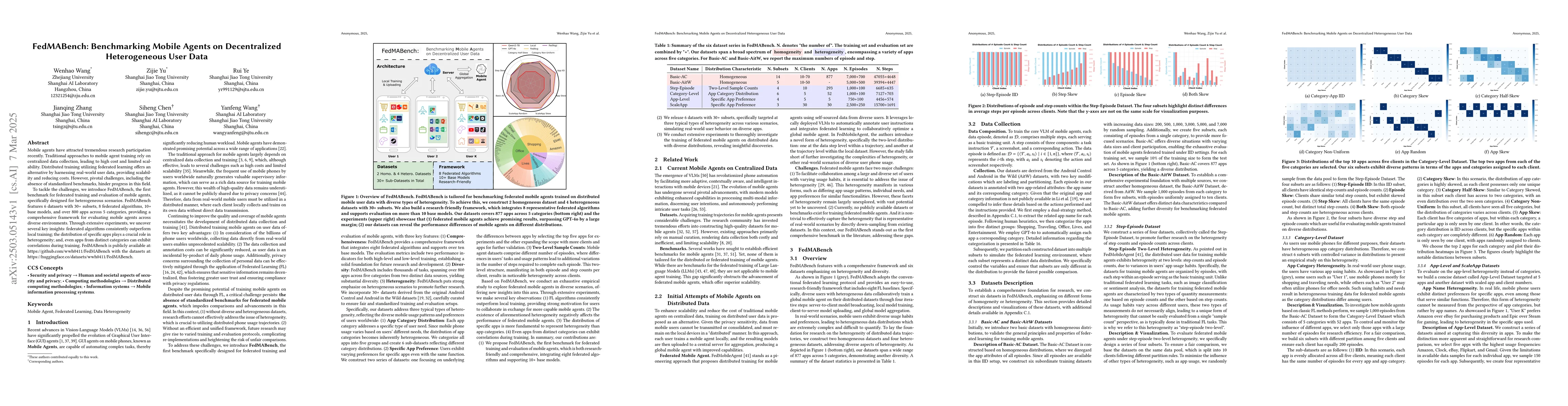 Thumbnail for FedMABench: Benchmarking Mobile Agents on Decentralized Heterogeneous
  User Data