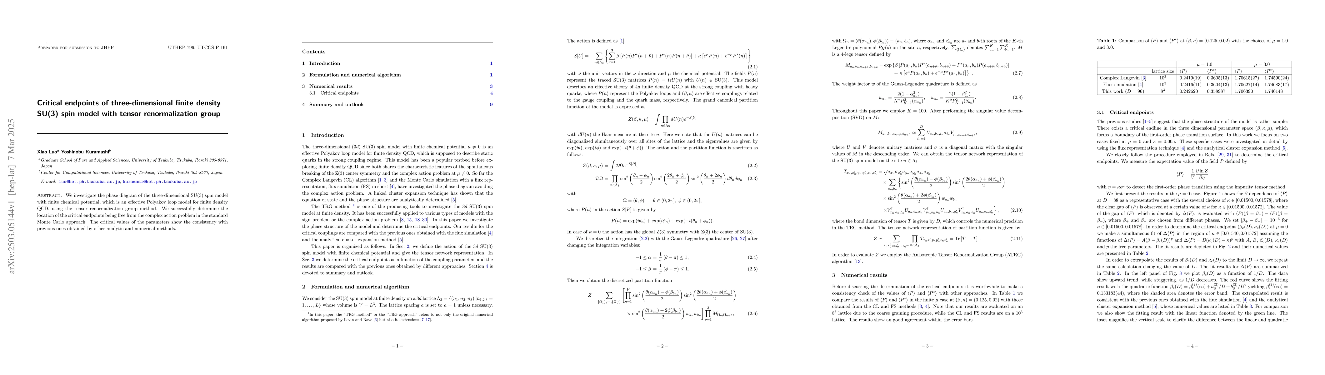 Thumbnail for Critical endpoints of three-dimensional finite density SU(3) spin model
  with tensor renormalization group
