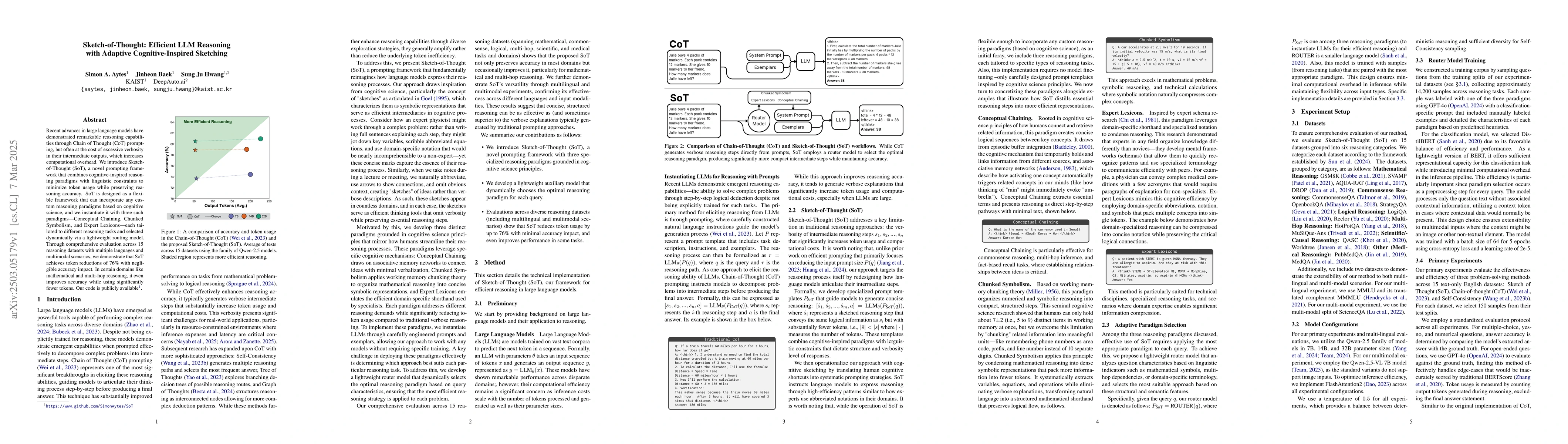 Thumbnail for Sketch-of-Thought: Efficient LLM Reasoning with Adaptive
  Cognitive-Inspired Sketching