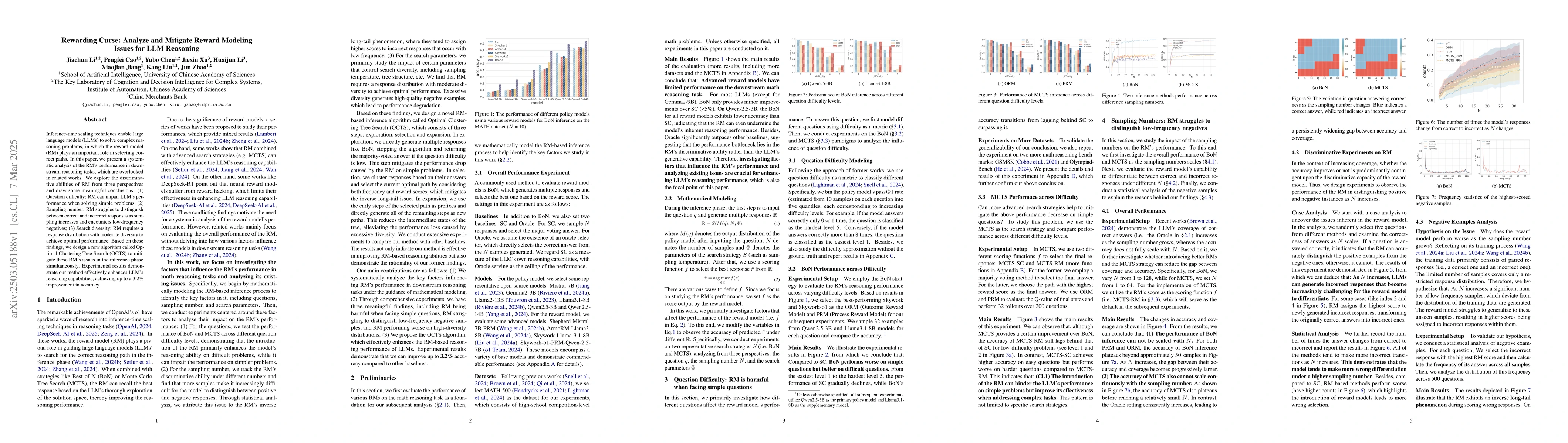 Thumbnail for Rewarding Curse: Analyze and Mitigate Reward Modeling Issues for LLM
  Reasoning