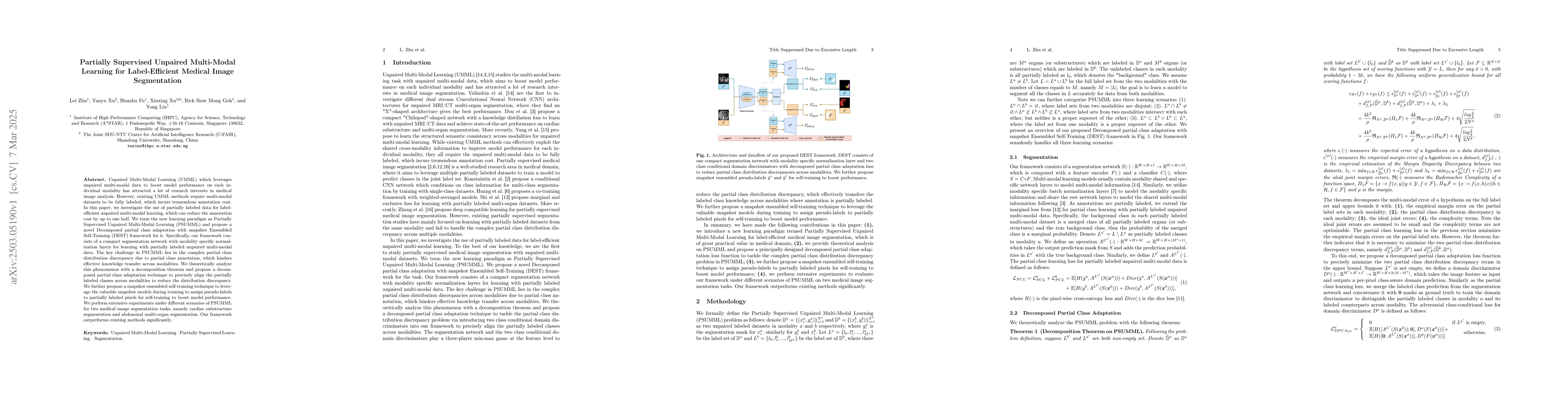 Thumbnail for Partially Supervised Unpaired Multi-Modal Learning for Label-Efficient
  Medical Image Segmentation