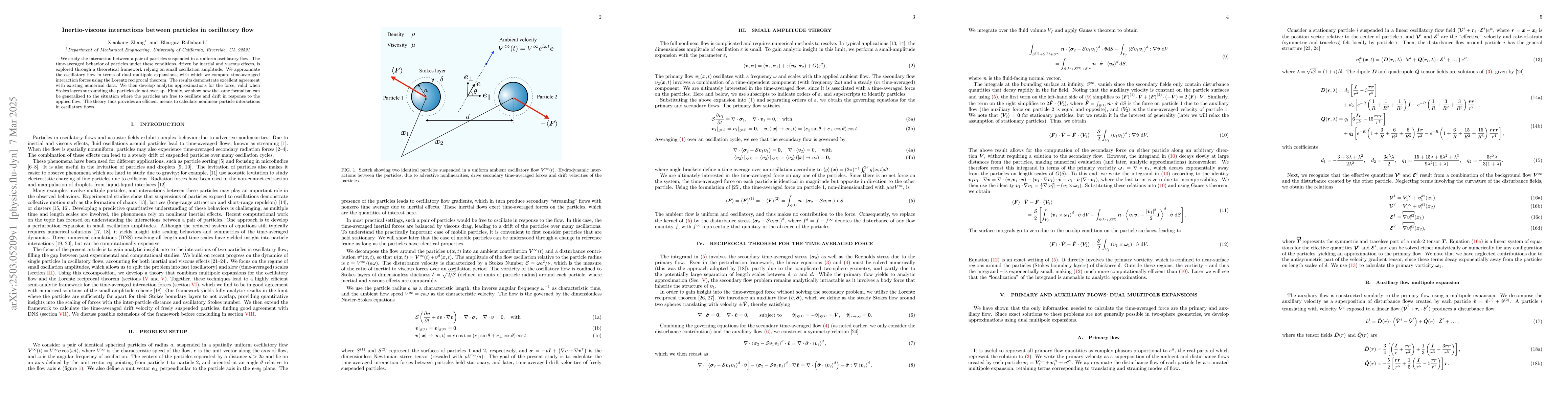 Thumbnail for Inertio-viscous interactions between particles in oscillatory flow