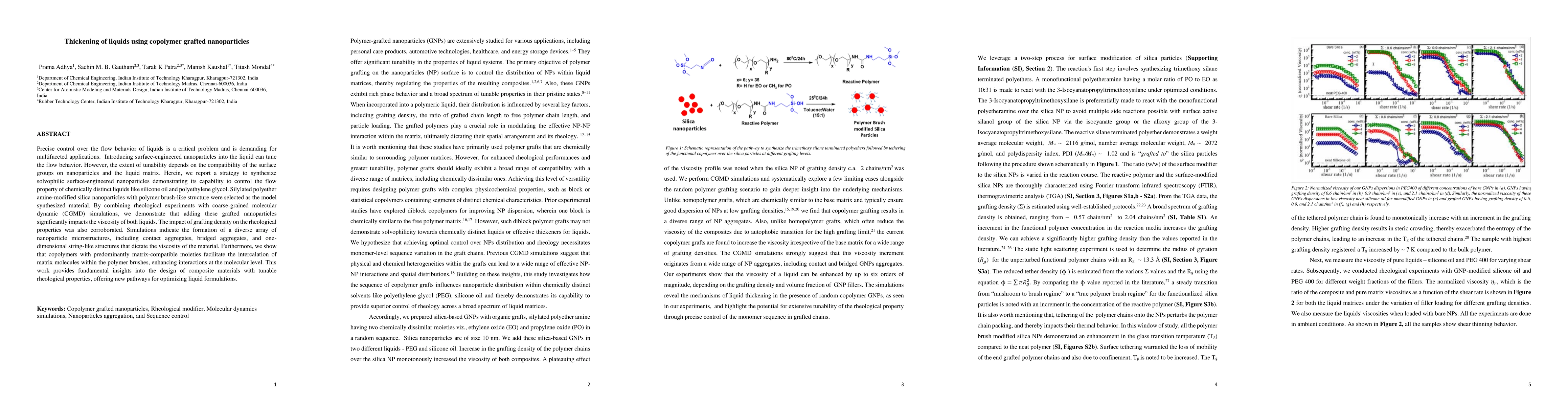 Thumbnail for Thickening of liquids using copolymer grafted nanoparticles