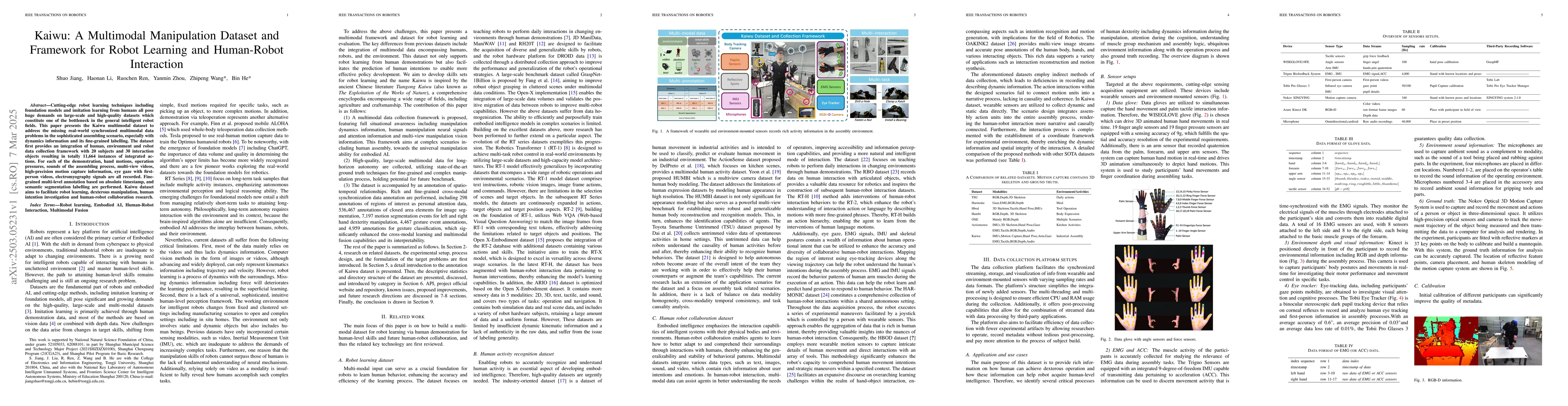Thumbnail for Kaiwu: A Multimodal Manipulation Dataset and Framework for Robot
  Learning and Human-Robot Interaction