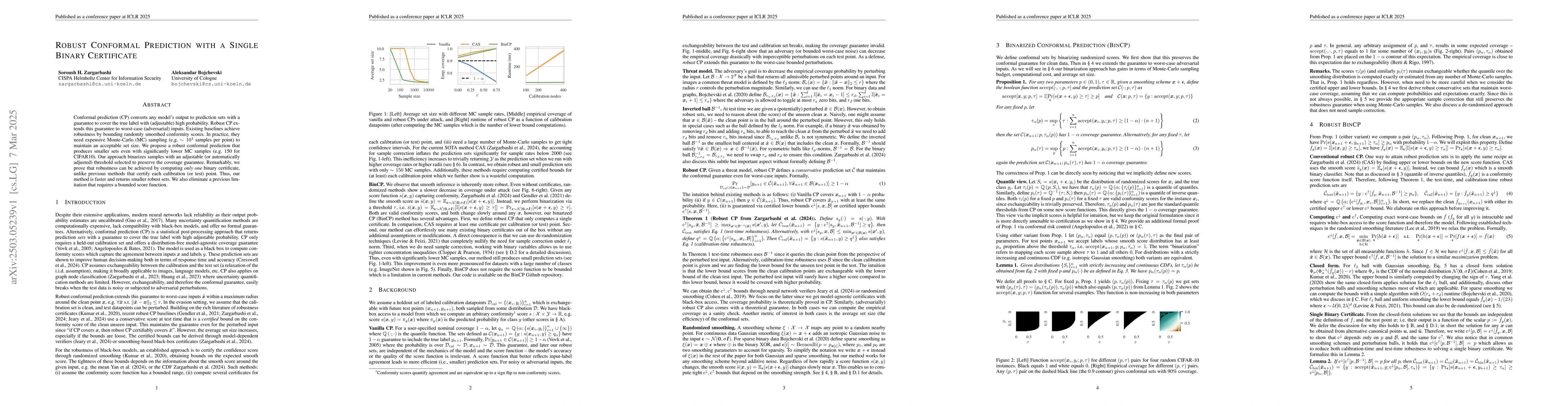 Thumbnail for Robust Conformal Prediction with a Single Binary Certificate