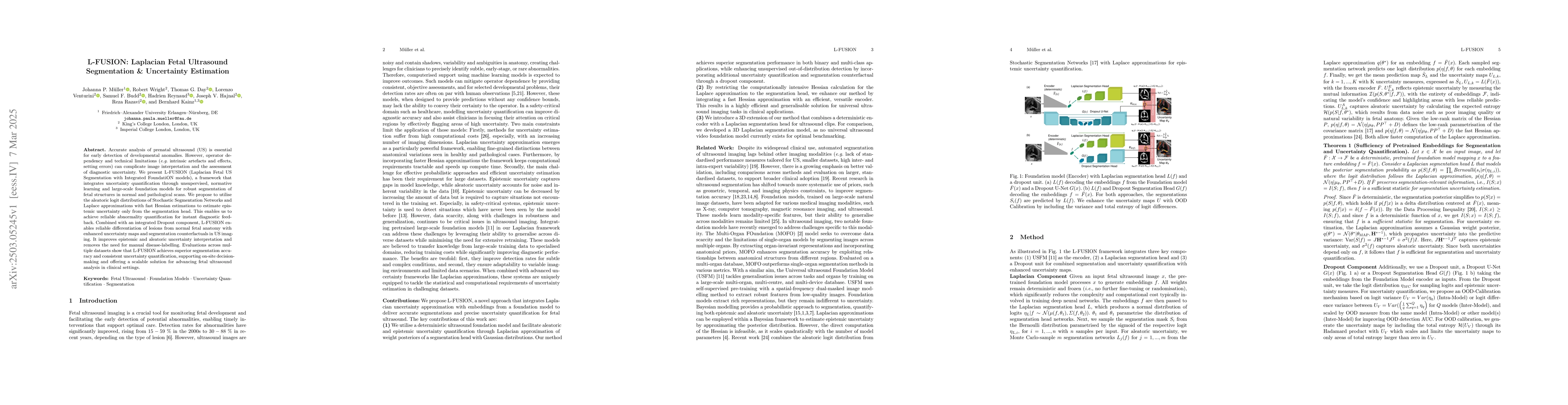 Thumbnail for L-FUSION: Laplacian Fetal Ultrasound Segmentation & Uncertainty
  Estimation