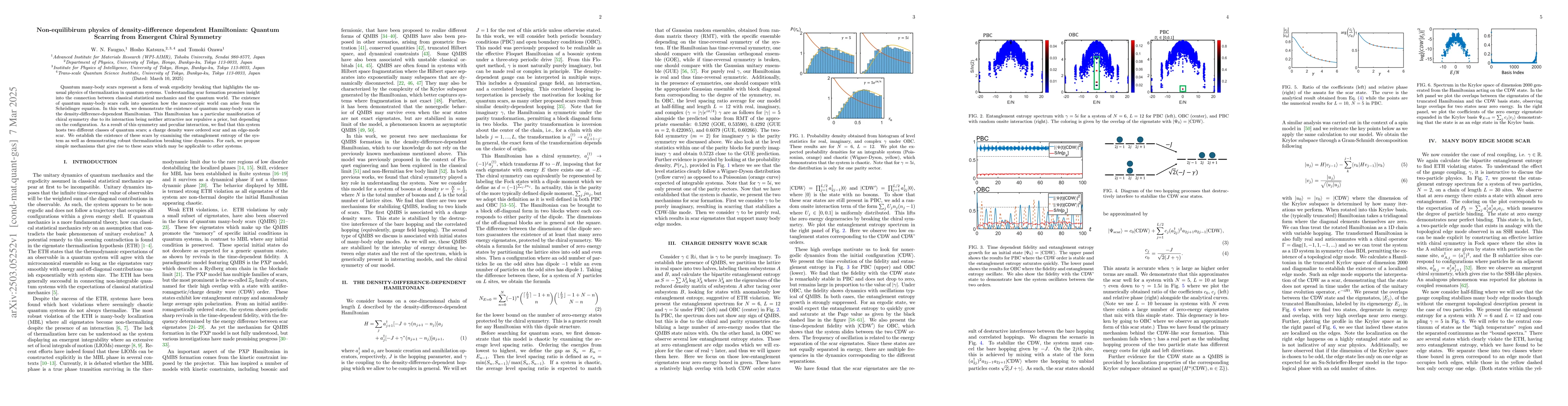 Thumbnail for Non-equilibirum physics of density-difference dependent Hamiltonian:
  Quantum Scarring from Emergent Chiral Symmetry