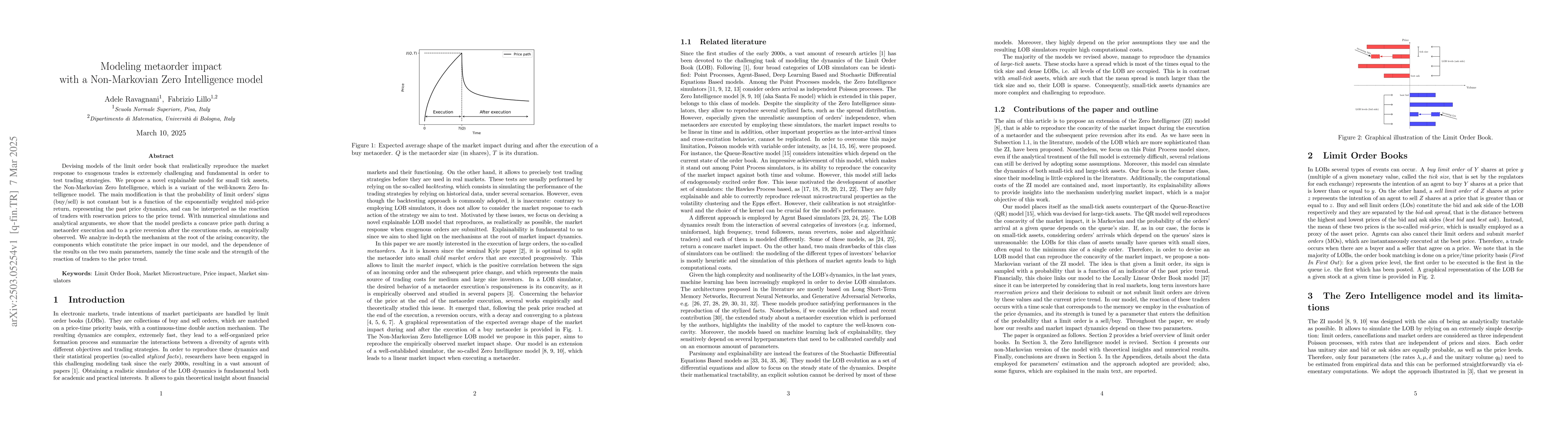 Thumbnail for Modeling metaorder impact with a Non-Markovian Zero Intelligence model