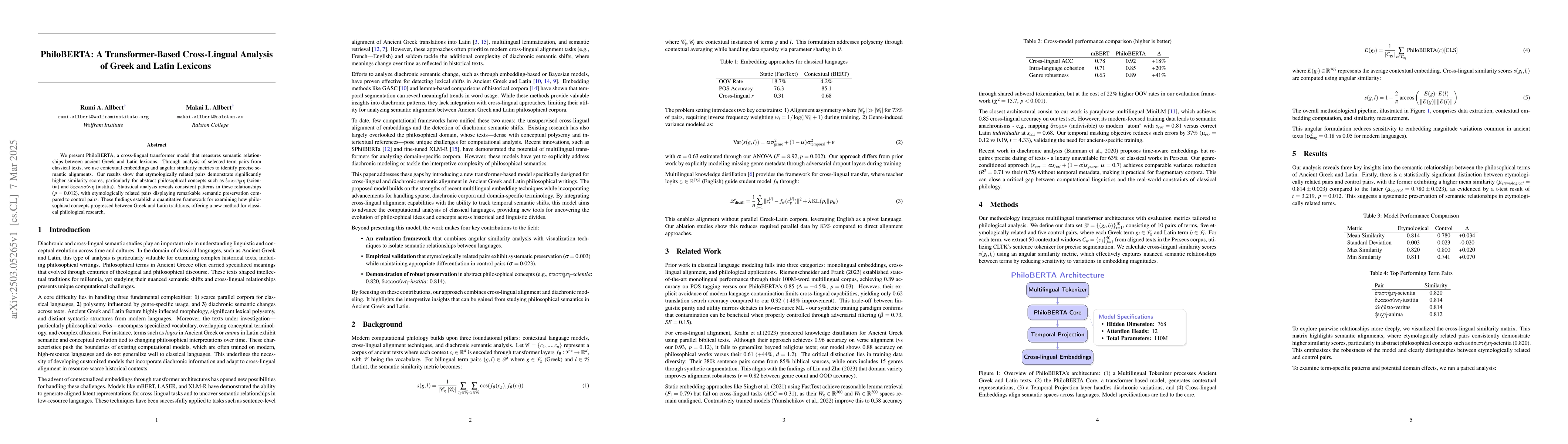Thumbnail for PhiloBERTA: A Transformer-Based Cross-Lingual Analysis of Greek and
  Latin Lexicons