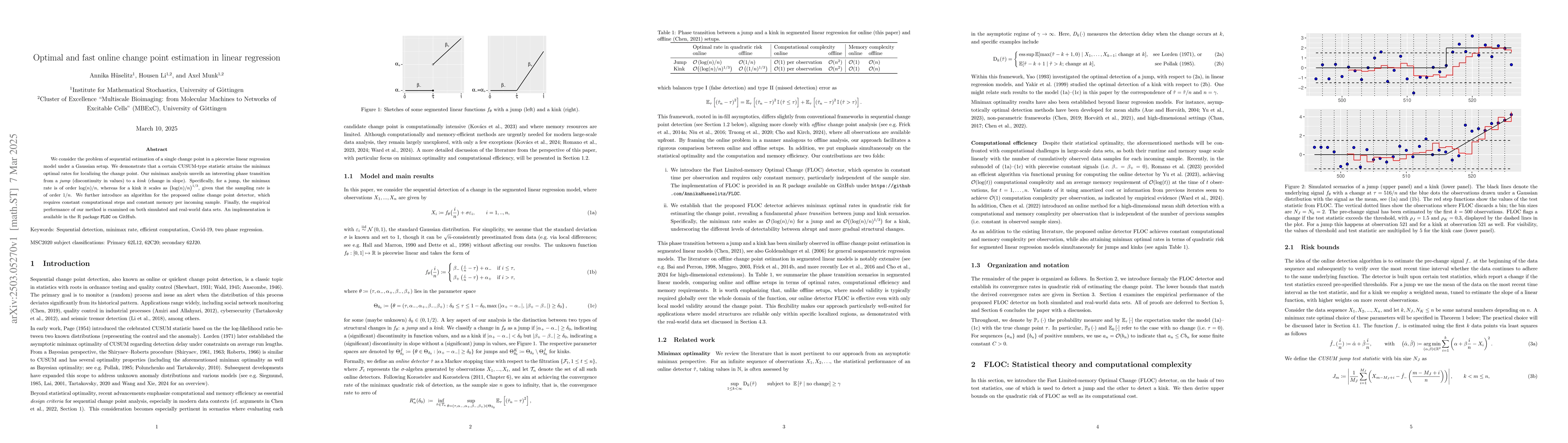 Thumbnail for Optimal and fast online change point estimation in linear regression