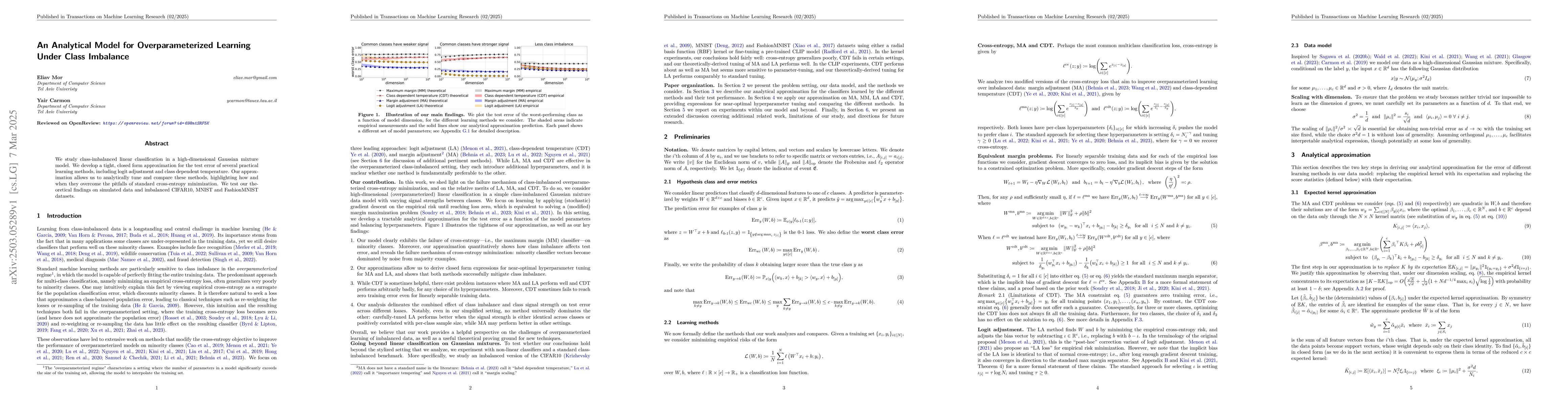 Thumbnail for An Analytical Model for Overparameterized Learning Under Class Imbalance