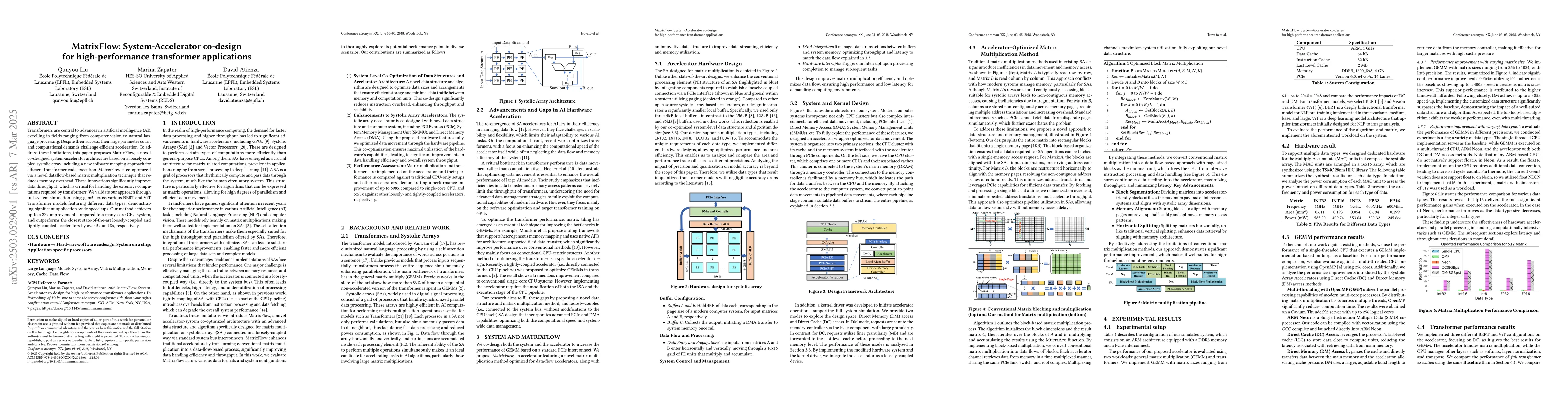Thumbnail for MatrixFlow: System-Accelerator co-design for high-performance
  transformer applications