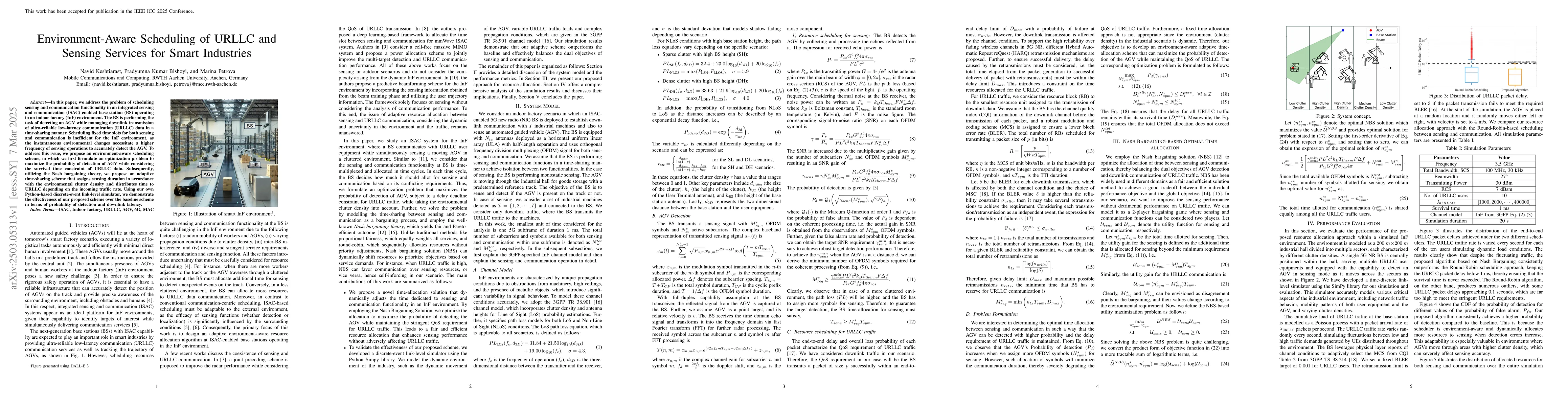 Thumbnail for Environment-Aware Scheduling of URLLC and Sensing Services for Smart
  Industries