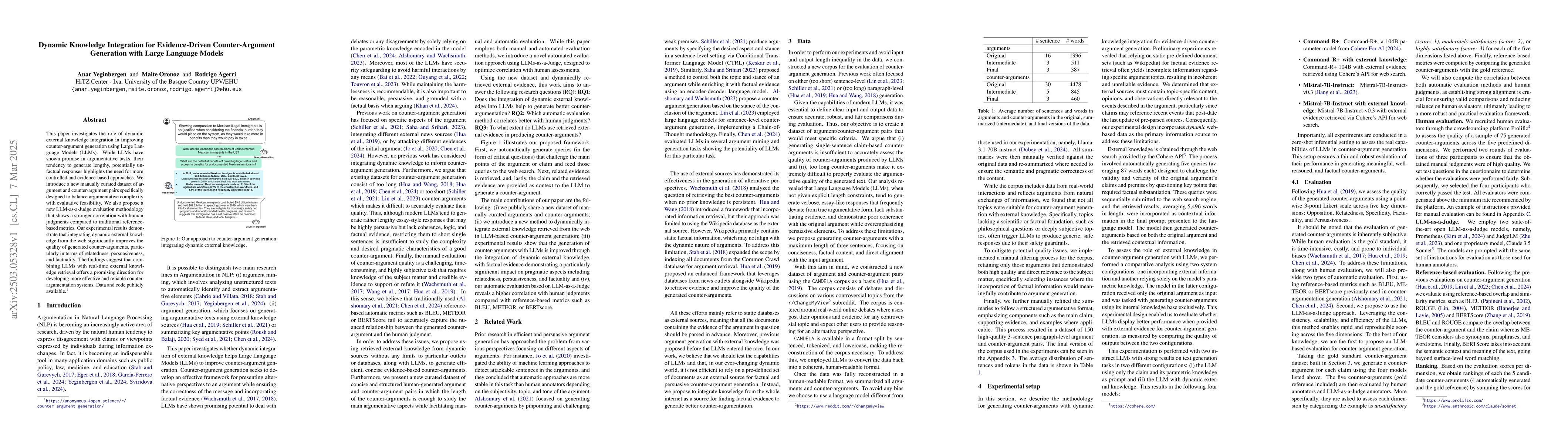 Thumbnail for Dynamic Knowledge Integration for Evidence-Driven Counter-Argument
  Generation with Large Language Models