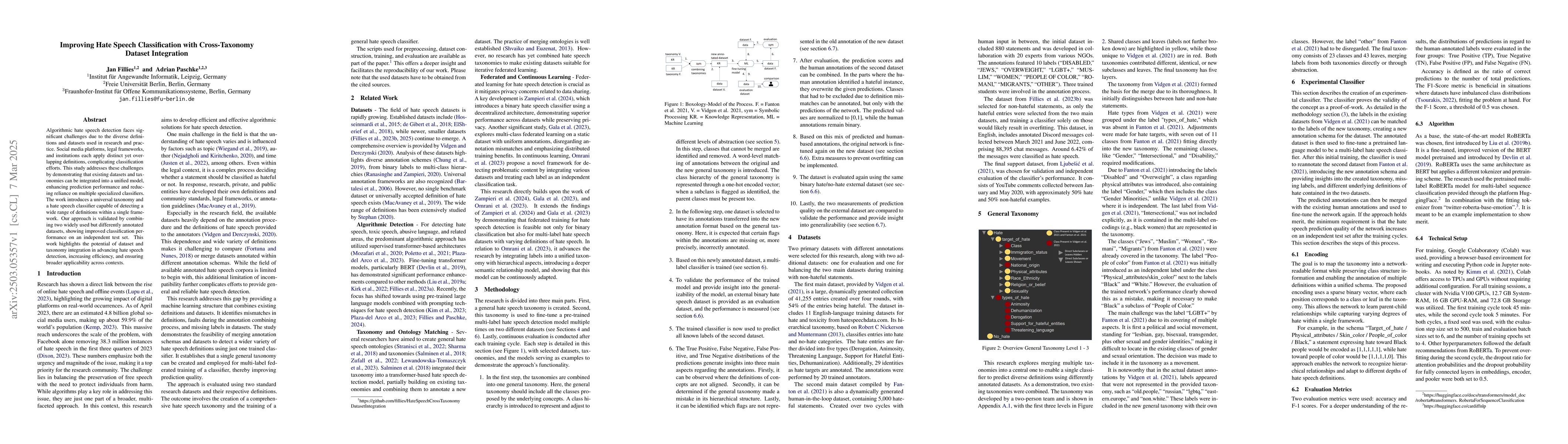 Thumbnail for Improving Hate Speech Classification with Cross-Taxonomy Dataset
  Integration