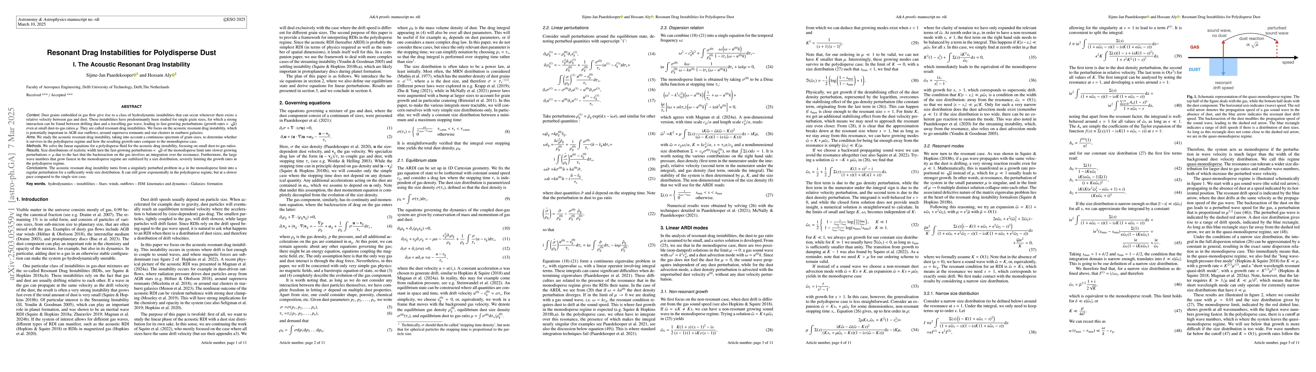Thumbnail for Resonant Drag Instabilities for Polydisperse Dust, I. The Acoustic
  Resonant Drag Instability