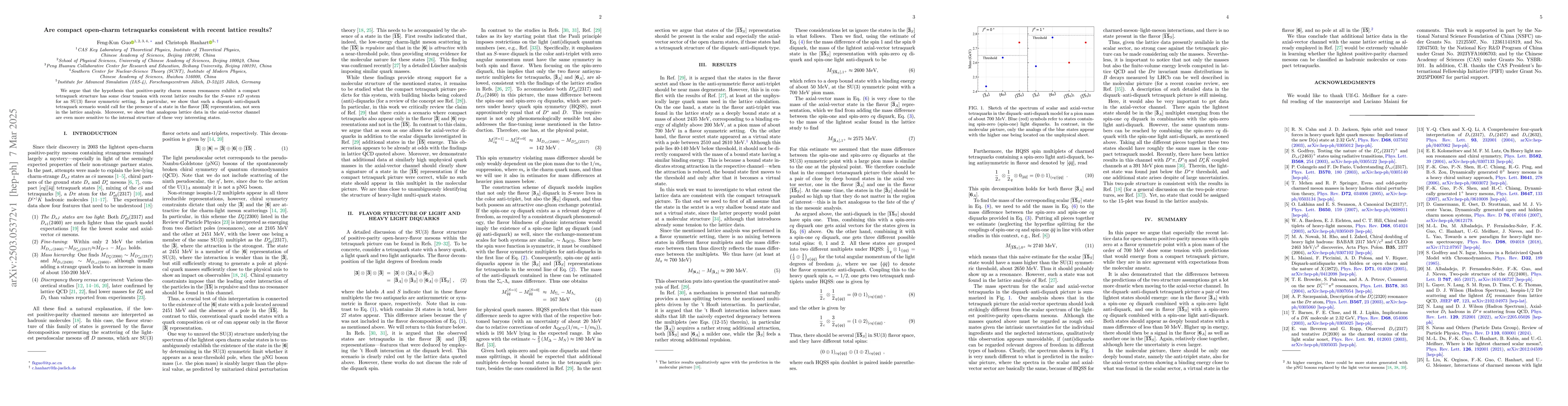 Thumbnail for Are compact open-charm tetraquarks consistent with recent lattice
  results?
