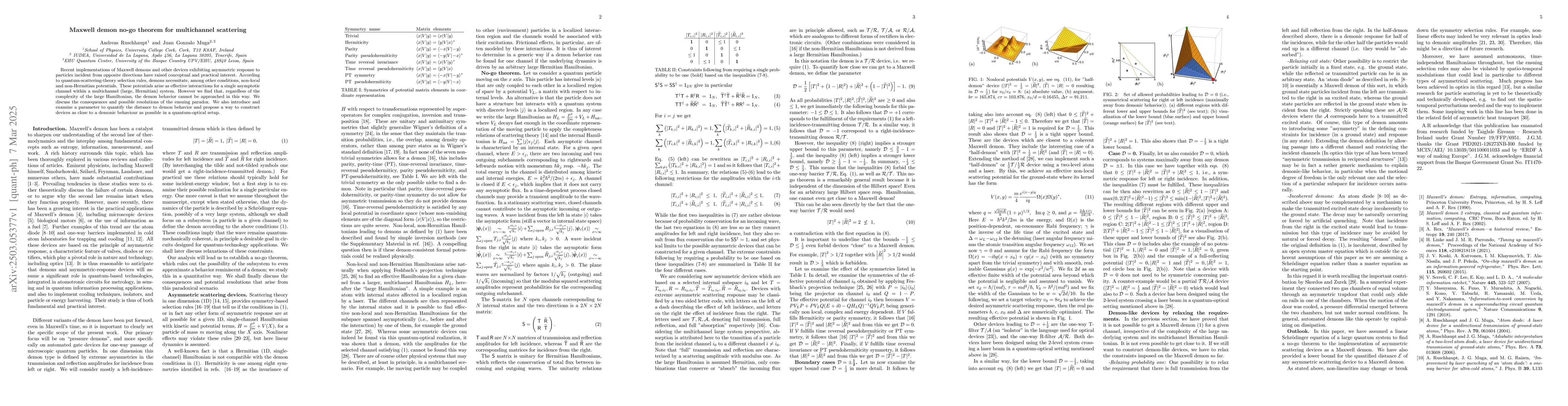 Thumbnail for Maxwell demon no-go theorem for multichannel scattering