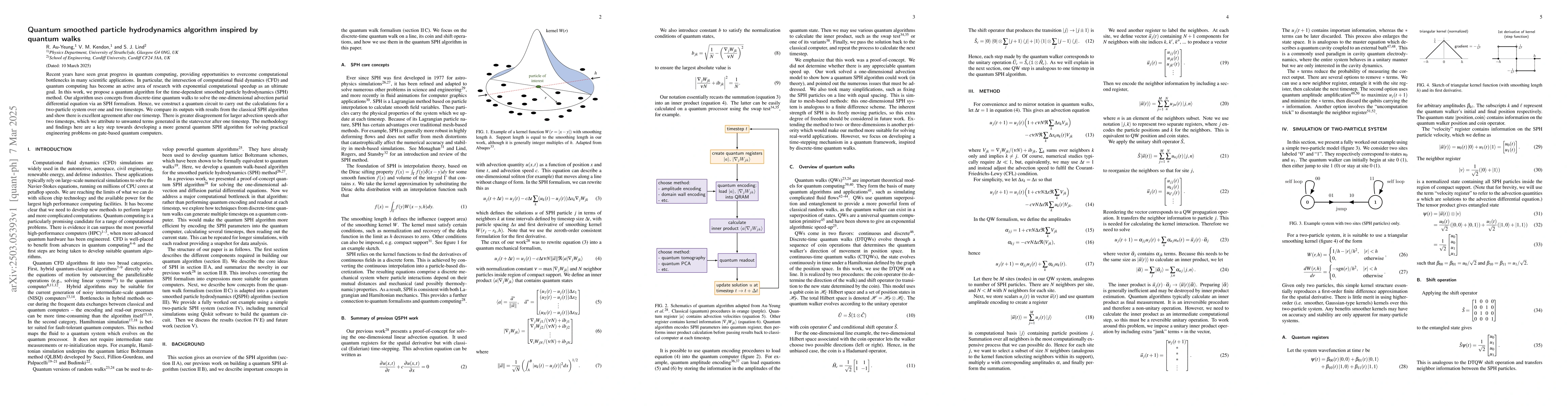 Thumbnail for Quantum smoothed particle hydrodynamics algorithm inspired by quantum
  walks