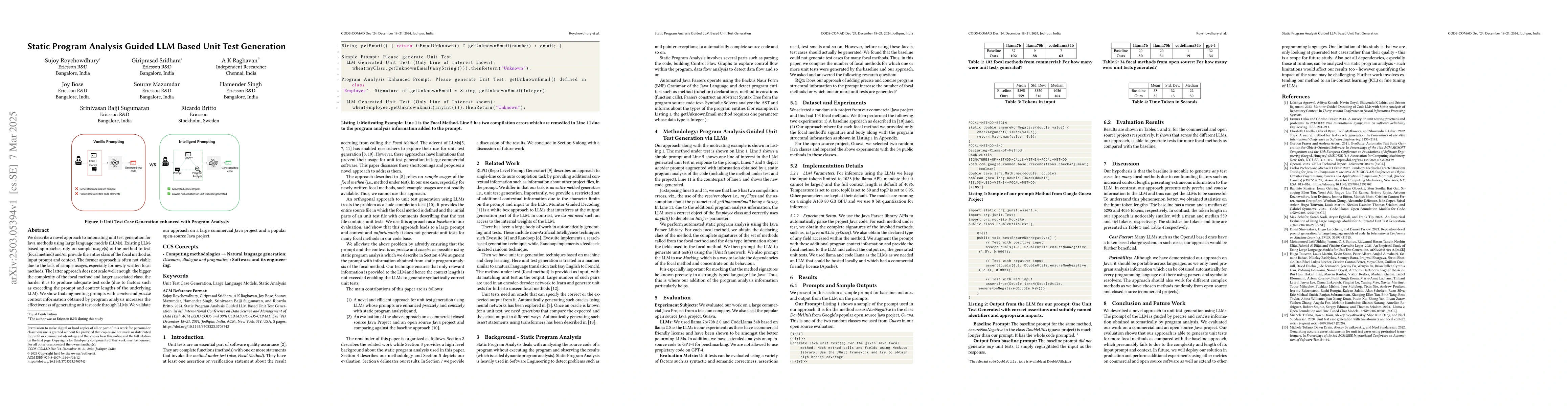 Thumbnail for Static Program Analysis Guided LLM Based Unit Test Generation