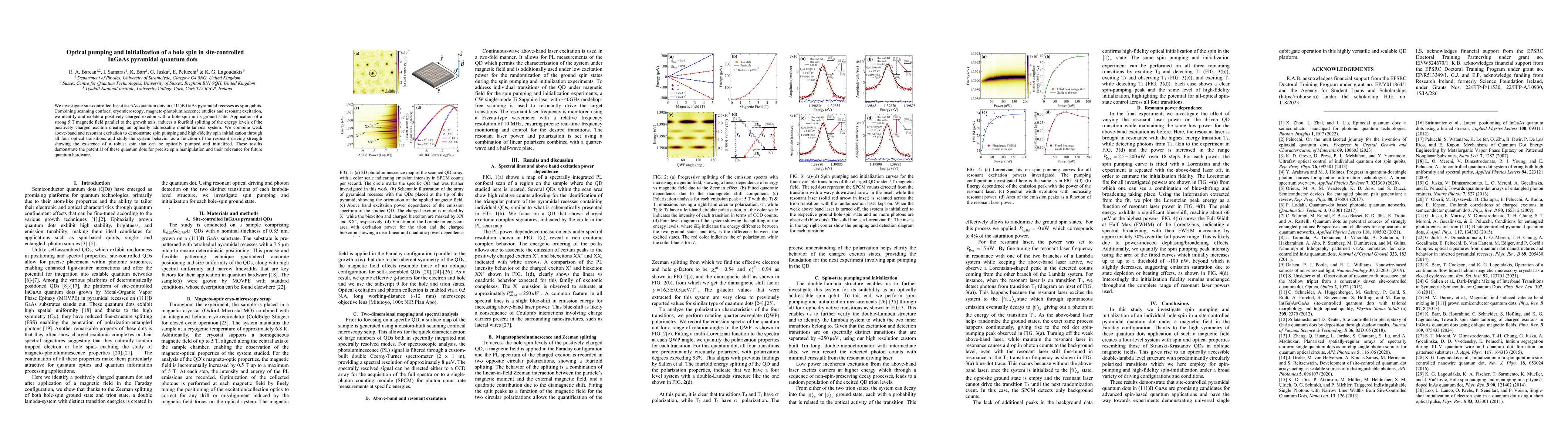 Thumbnail for Optical pumping and initialization of a hole spin in site-controlled
  InGaAs pyramidal quantum dots