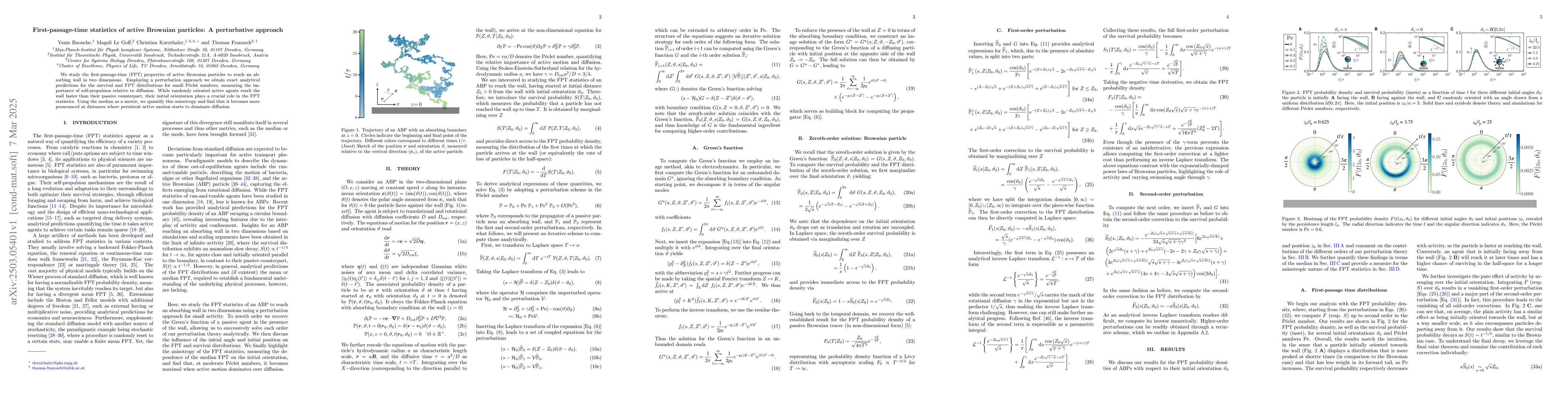 Thumbnail for First-passage-time statistics of active Brownian particles: A
  perturbative approach