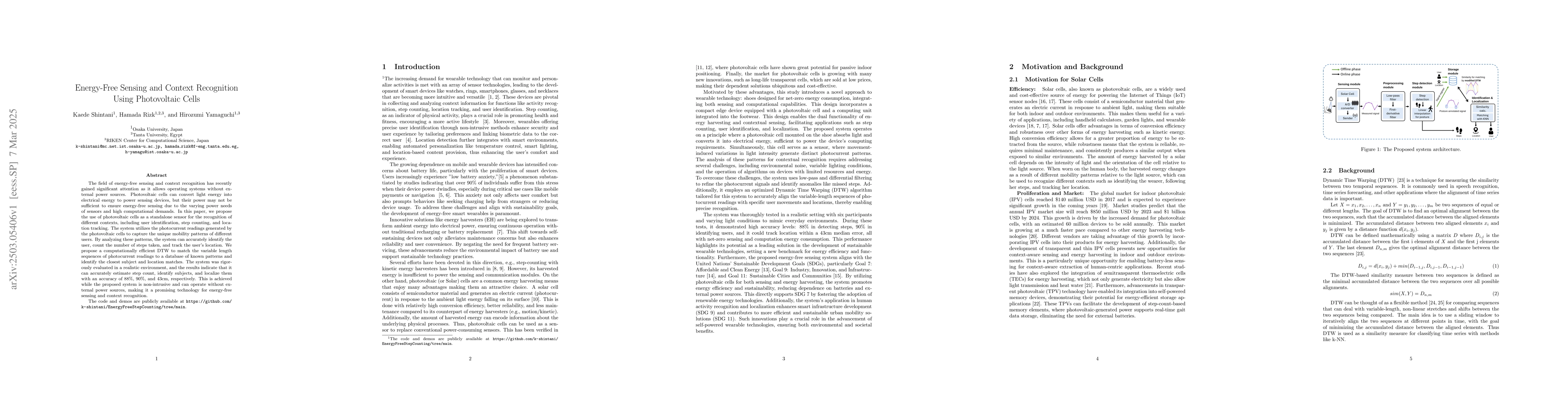Thumbnail for Energy-Free Sensing and Context Recognition Using Photovoltaic Cells