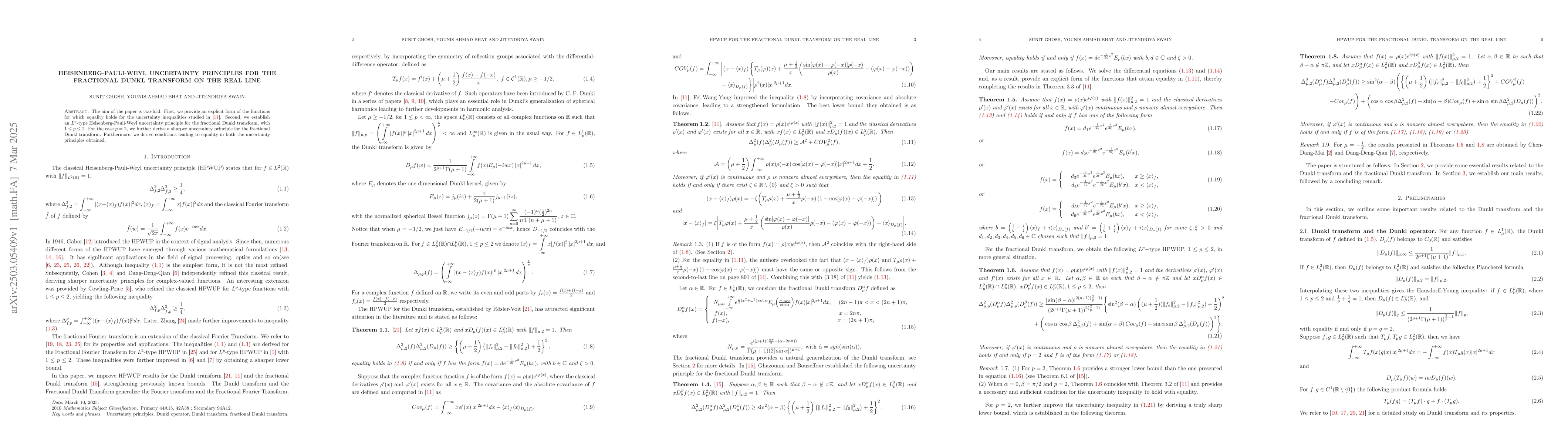 Thumbnail for Heisenberg-Pauli-Weyl uncertainty principles for the fractional Dunkl
  transform on the real line