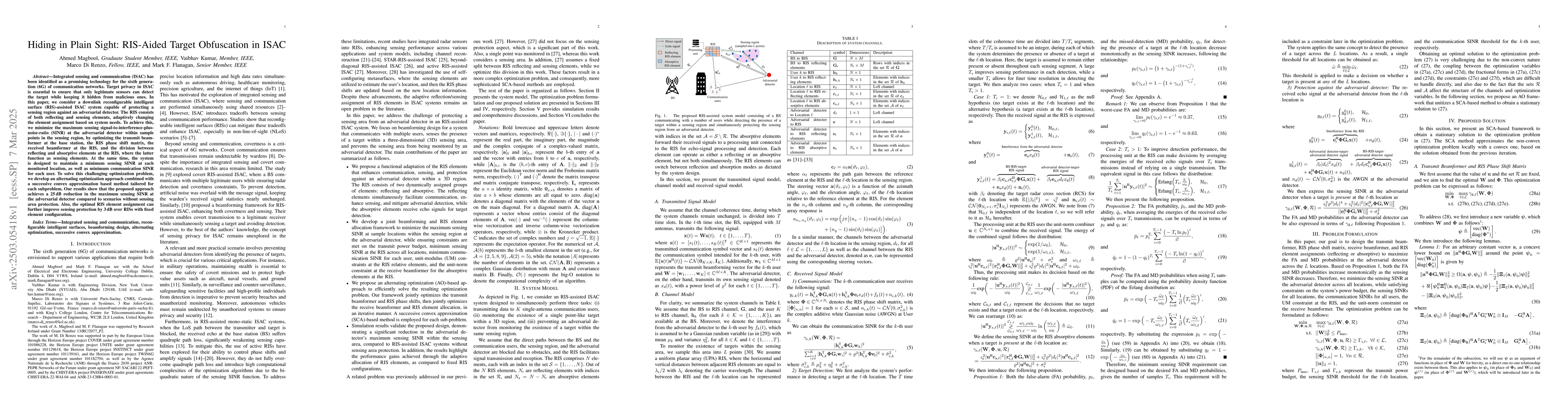 Thumbnail for Hiding in Plain Sight: RIS-Aided Target Obfuscation in ISAC