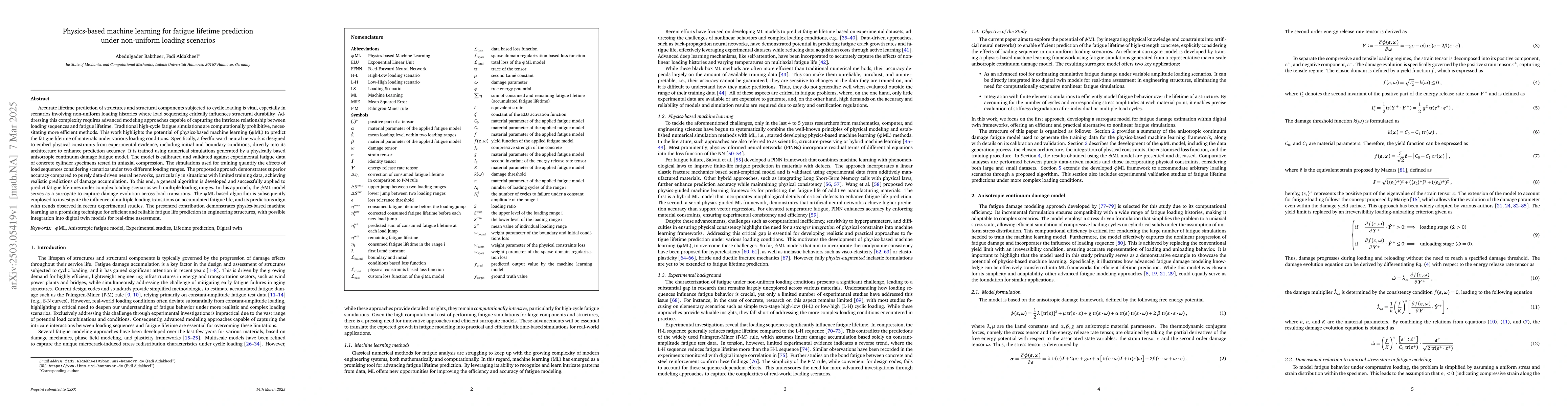 Thumbnail for Physics-based machine learning for fatigue lifetime prediction under
  non-uniform loading scenarios