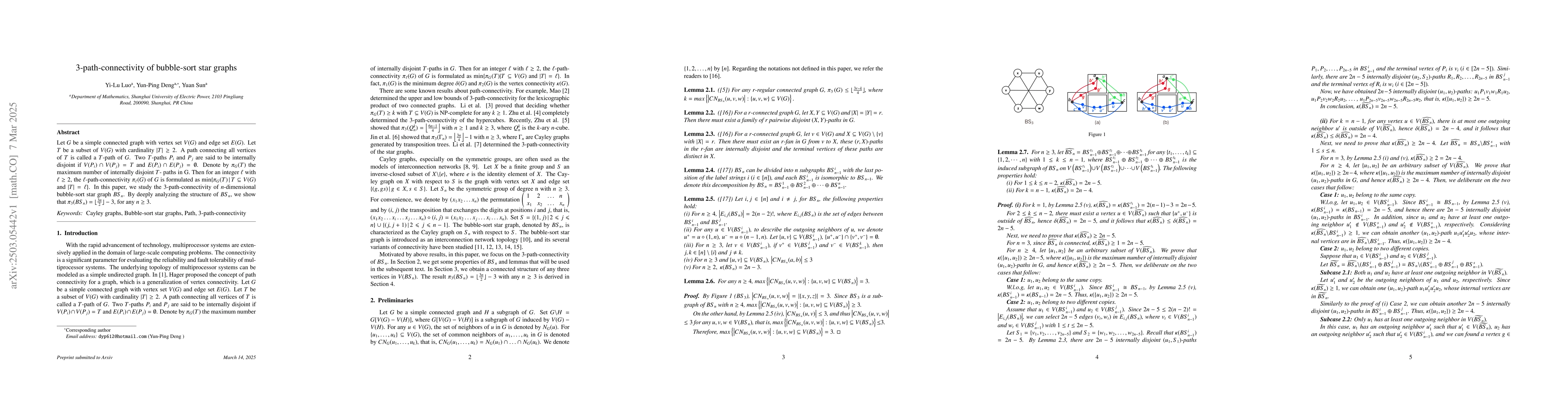 Thumbnail for 3-path-connectivity of bubble-sort star graphs