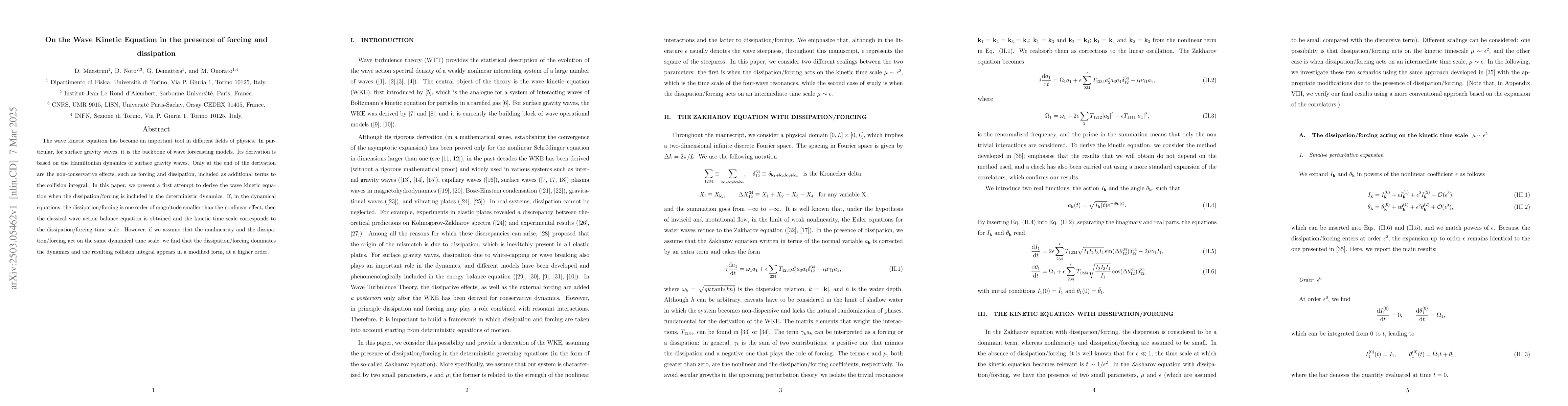 Thumbnail for On the Wave Kinetic Equation in the presence of forcing and dissipation