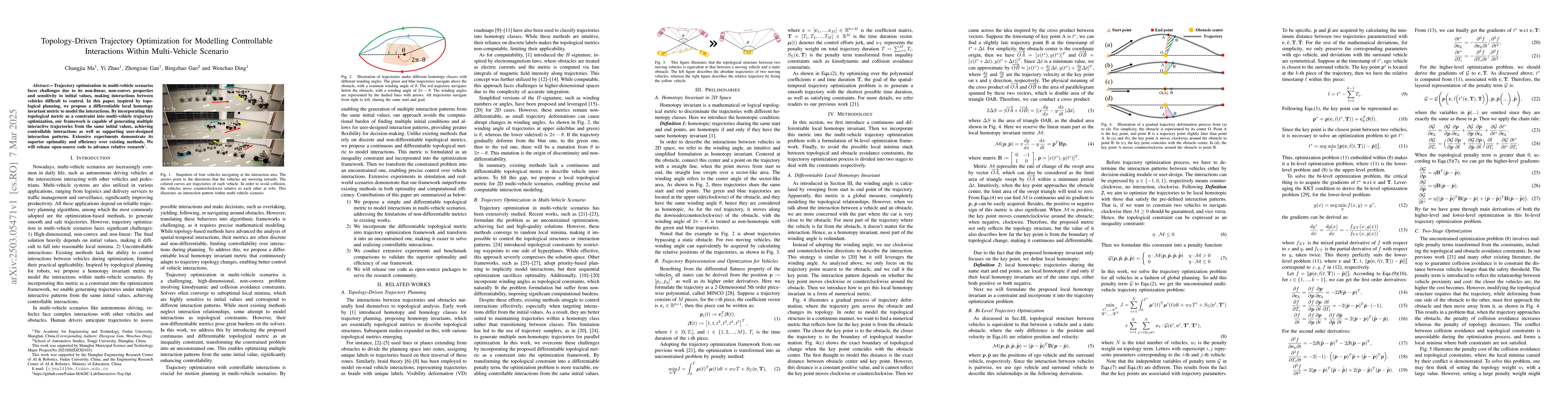 Thumbnail for Topology-Driven Trajectory Optimization for Modelling Controllable
  Interactions Within Multi-Vehicle Scenario