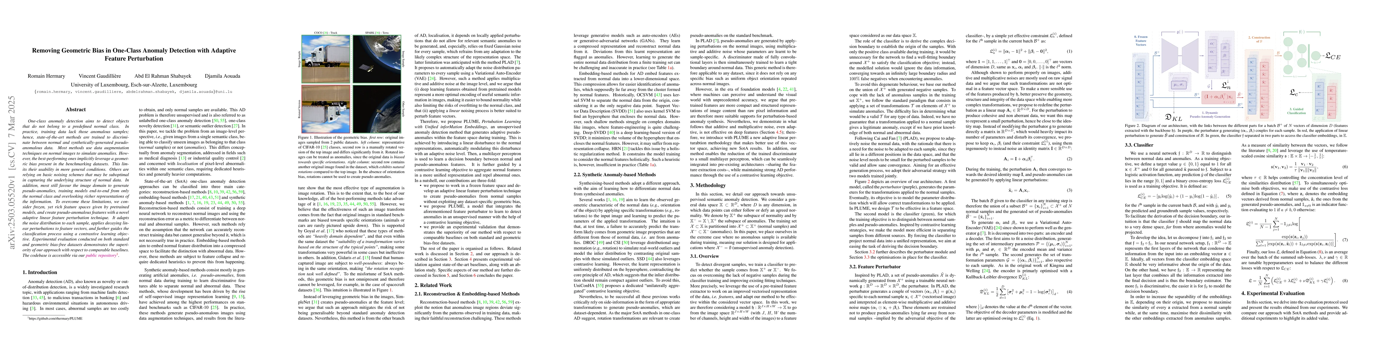 Thumbnail for Removing Geometric Bias in One-Class Anomaly Detection with Adaptive
  Feature Perturbation