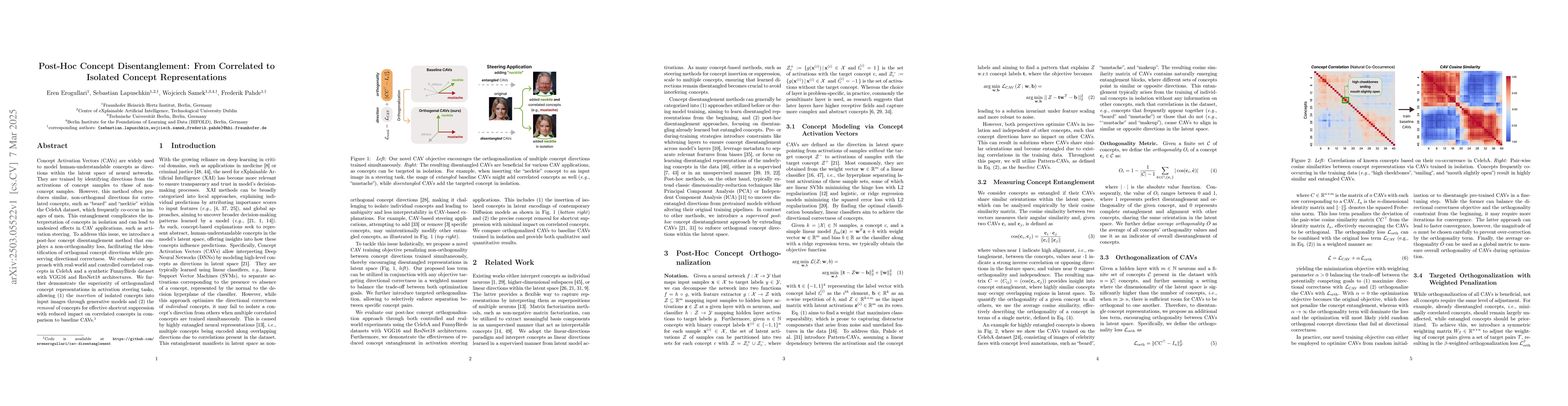 Thumbnail for Post-Hoc Concept Disentanglement: From Correlated to Isolated Concept
  Representations