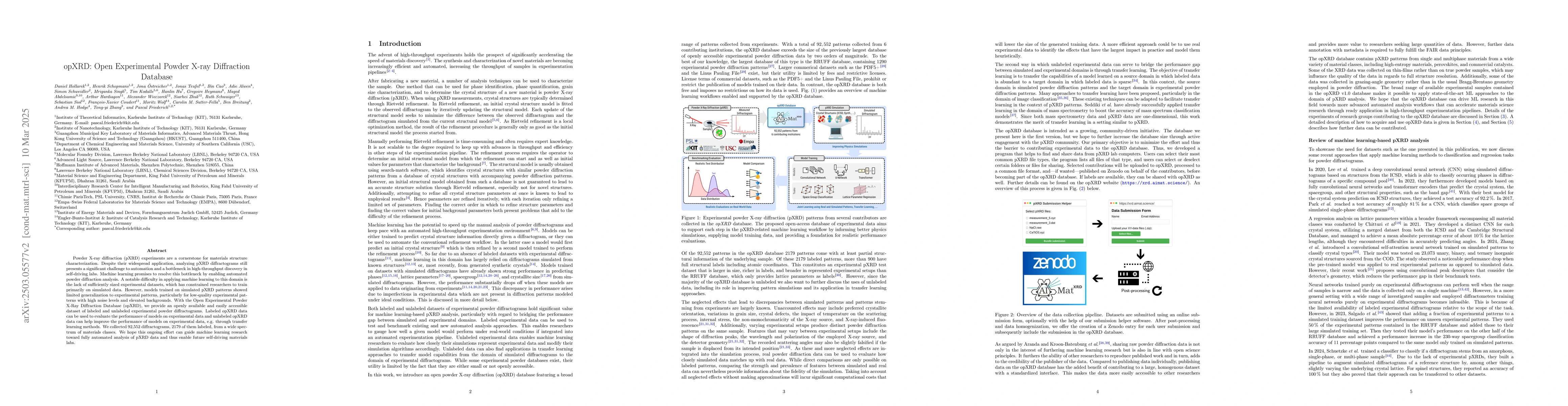 Thumbnail for opXRD: Open Experimental Powder X-ray Diffraction Database