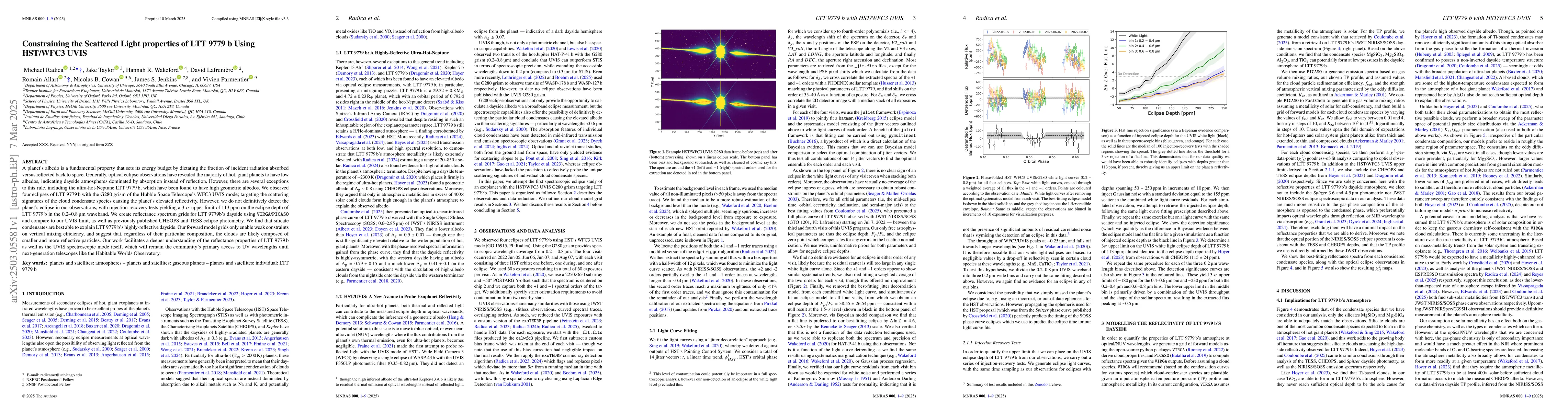 Thumbnail for Constraining the Scattered Light properties of LTT 9779 b Using HST/WFC3
  UVIS