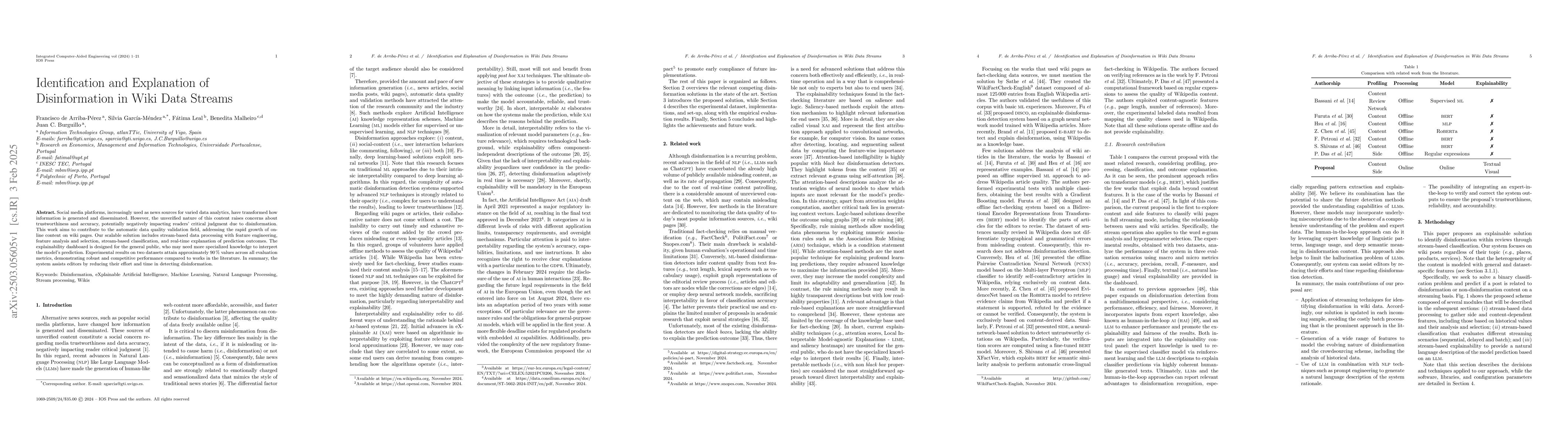 Thumbnail for Identification and explanation of disinformation in wiki data streams