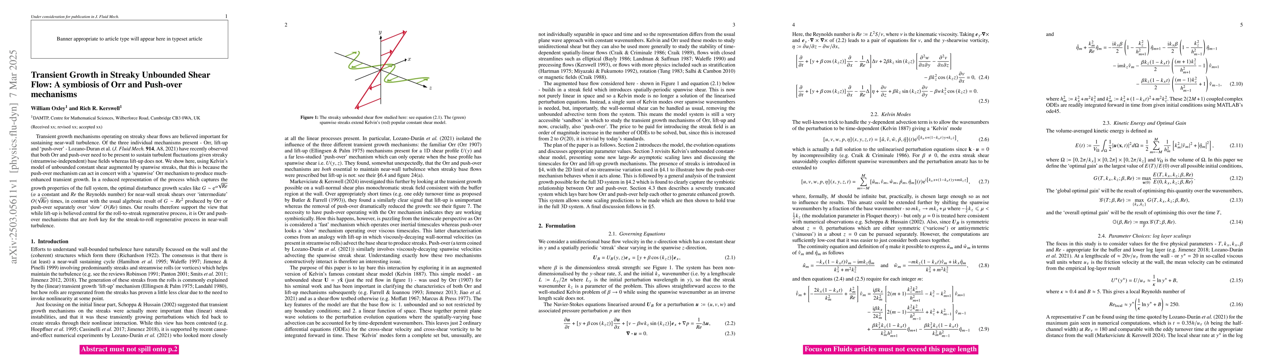 Thumbnail for Transient Growth in Streaky Unbounded Shear Flow: A symbiosis of Orr and
  Push-over mechanisms