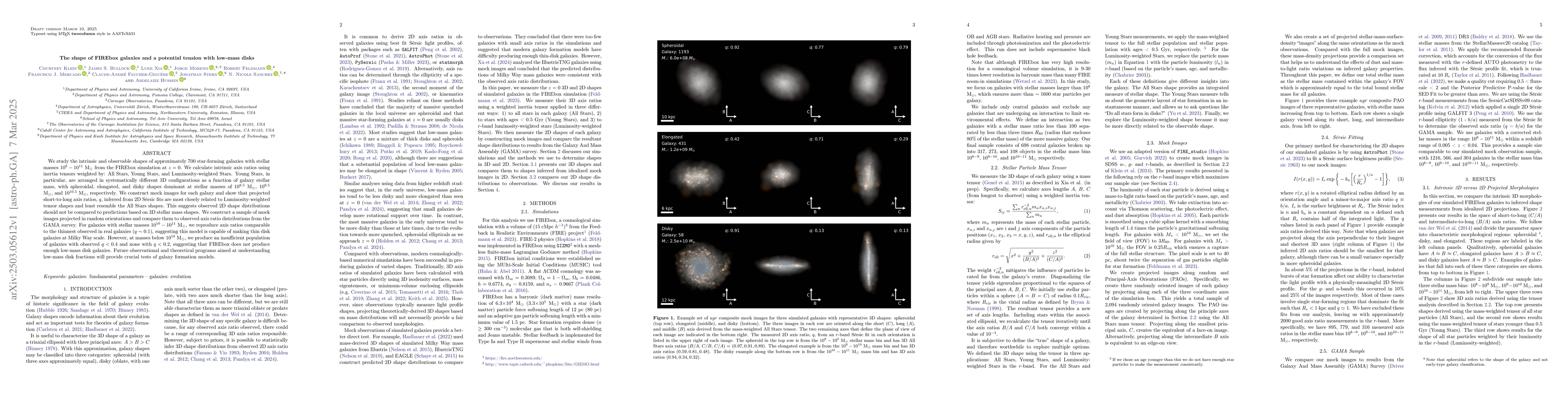 Thumbnail for The shape of FIREbox galaxies and a potential tension with low-mass
  disks