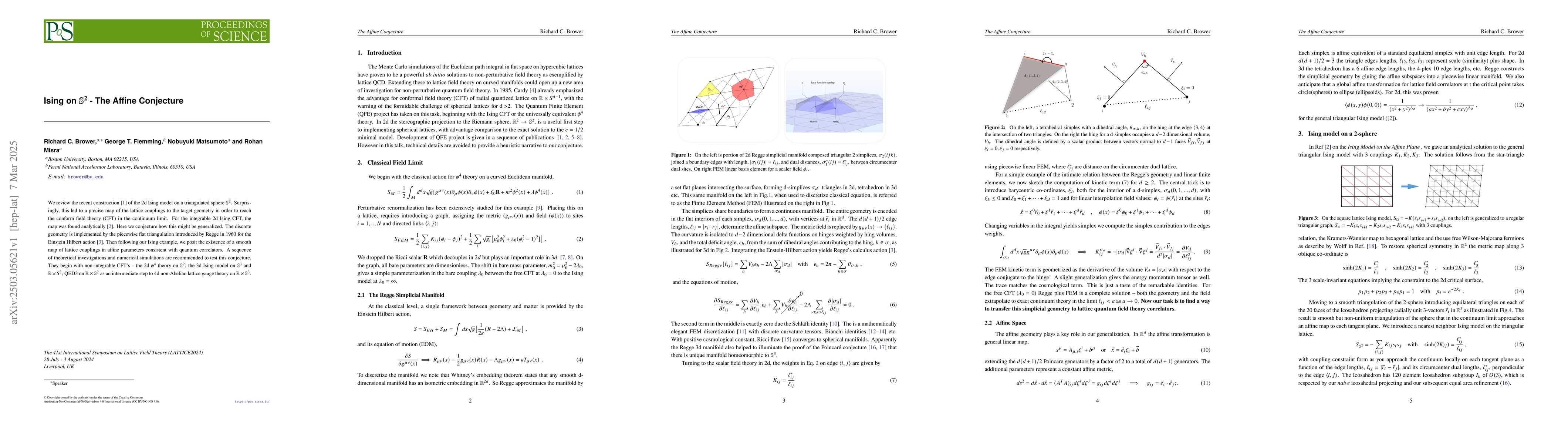 Thumbnail for Ising on $\mathbb{S}^2$ -- The Affine Conjecture