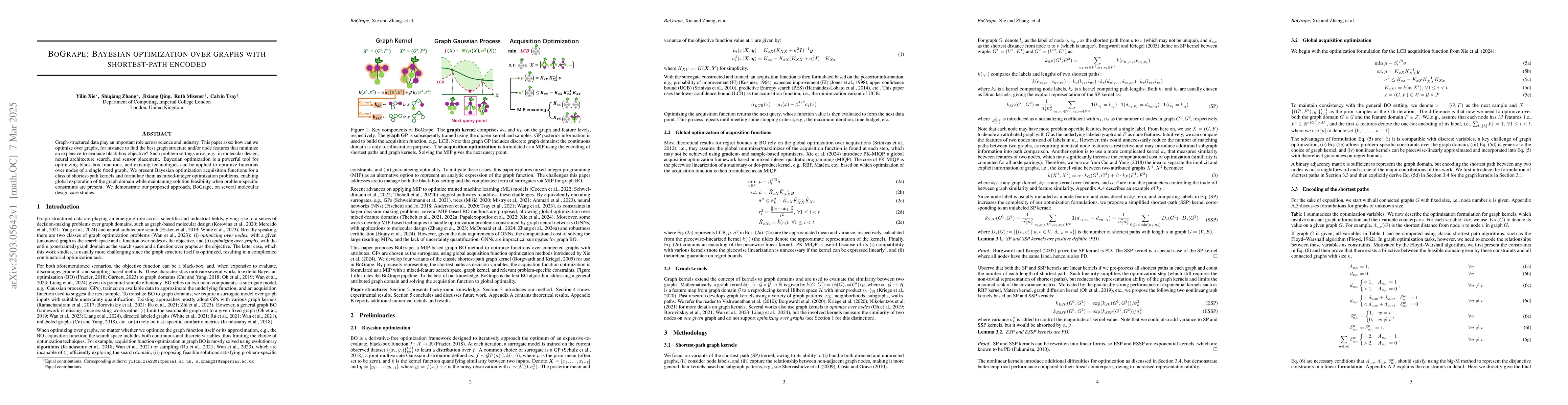 Thumbnail for BoGrape: Bayesian optimization over graphs with shortest-path encoded